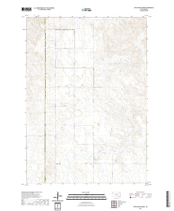 Two Nation Creek, SD — USGS 7.5-minute topo (2021)