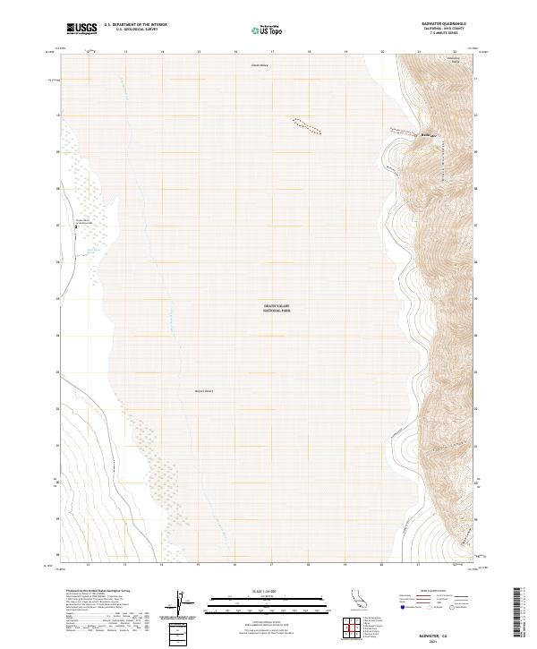 Badwater, CA — USGS 7.5-minute topo (2021)