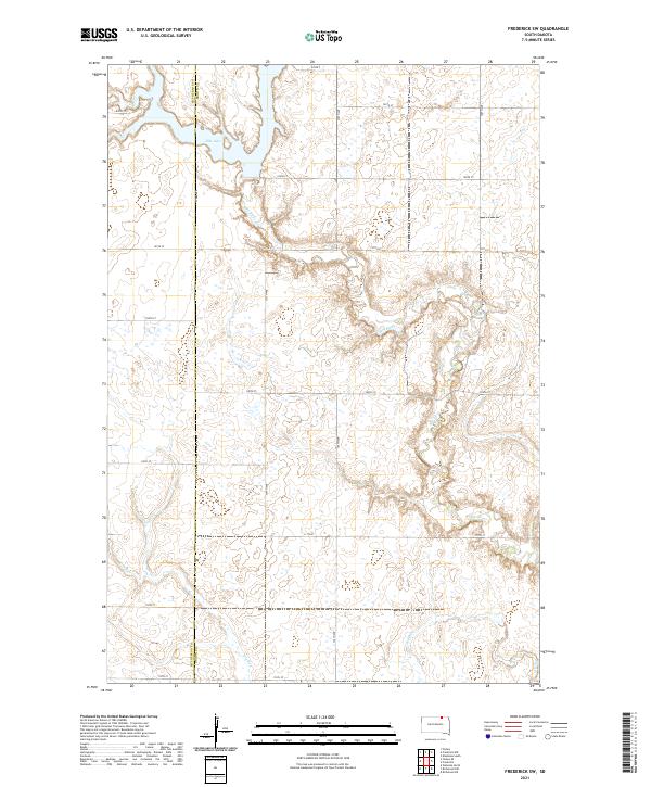 Frederick SW, SD — USGS 7.5-minute topo (2021)
