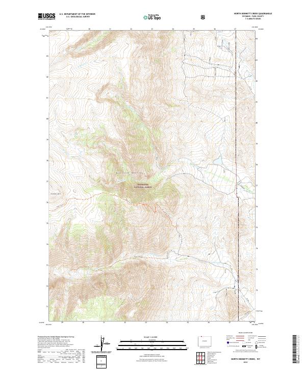 North Bennett Creek, WY — USGS 7.5-minute topo (2021)