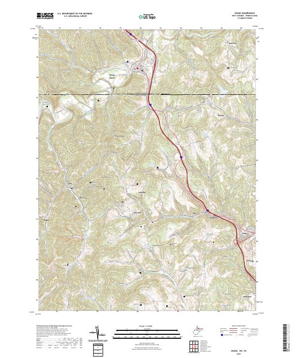 Osage, WV-PA — USGS 7.5-minute topo (2023)