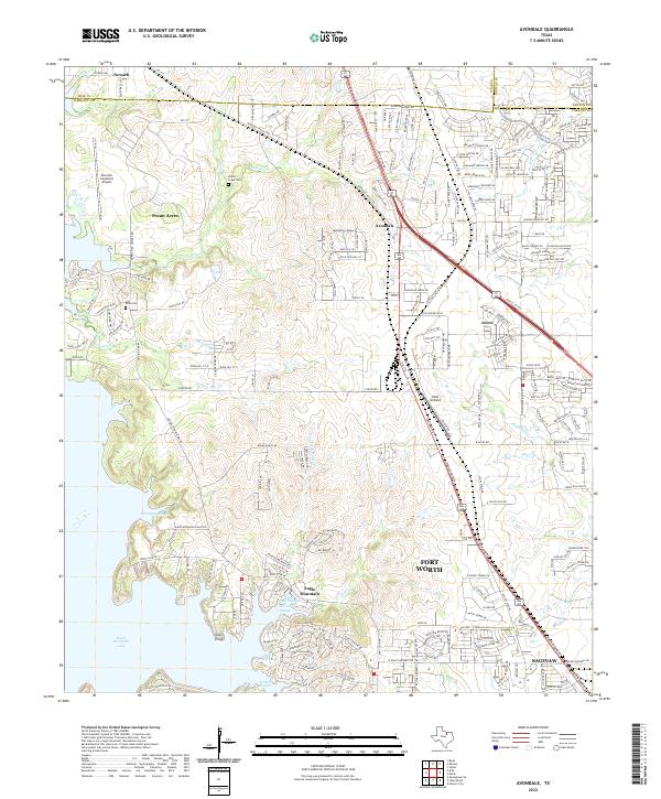 Avondale, TX — USGS 7.5-minute topo (2022)