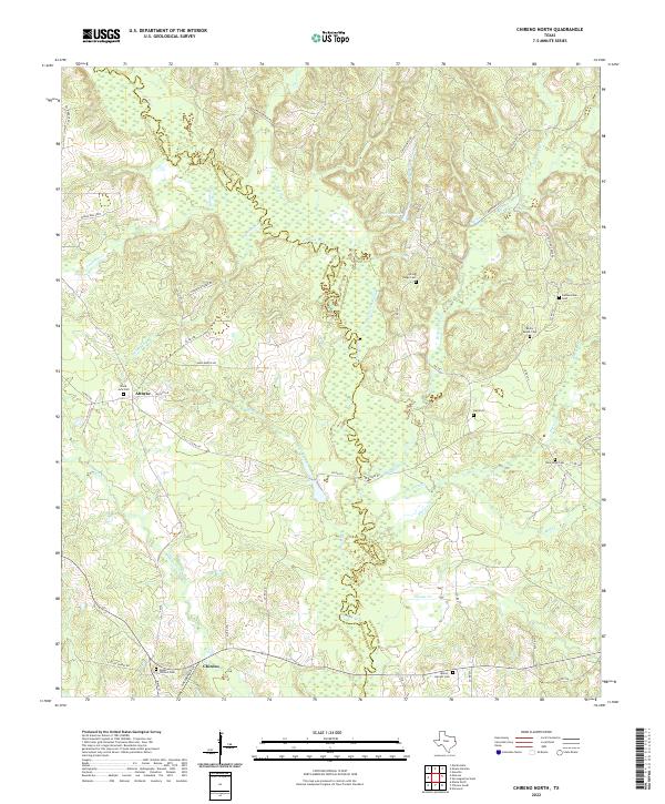 Chireno North, TX — USGS 7.5-minute topo (2022)