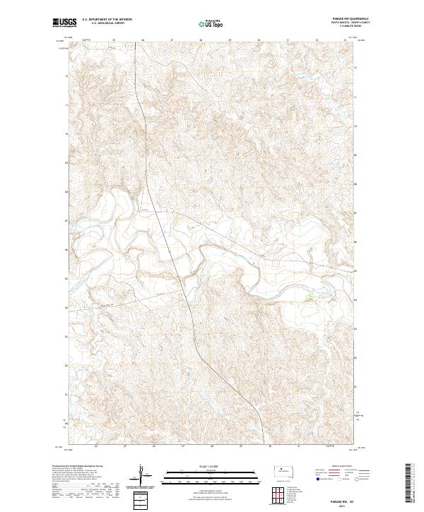 Parade NW, SD — USGS 7.5-minute topo (2021)