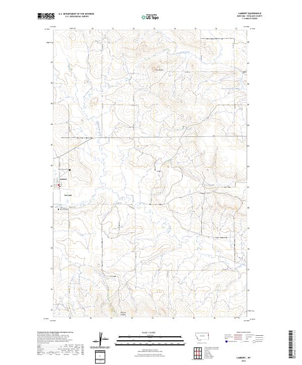 Lambert, MT — USGS 7.5-minute topo (2024)