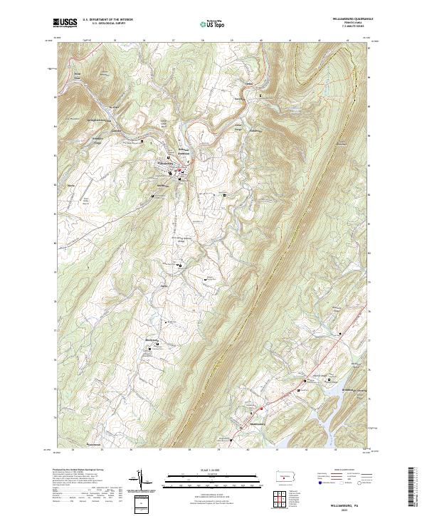 Williamsburg, PA — USGS 7.5-minute topo (2023)