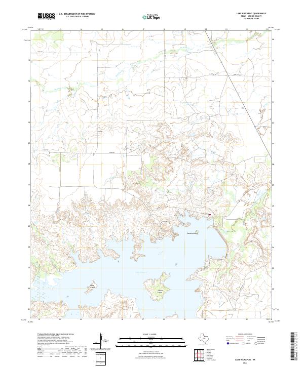 Lake Kickapoo, TX — USGS 7.5-minute topo (2022)