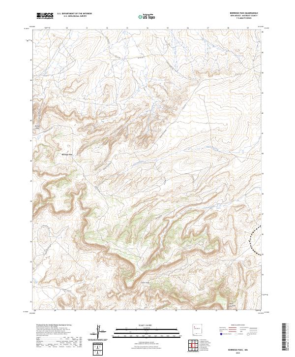 Borrego Pass, NM — USGS 7.5-minute topo (2023)
