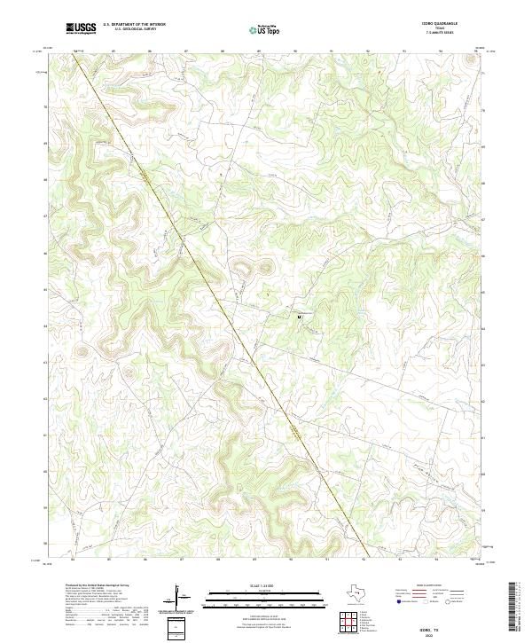 Izoro, TX — USGS 7.5-minute topo (2022)