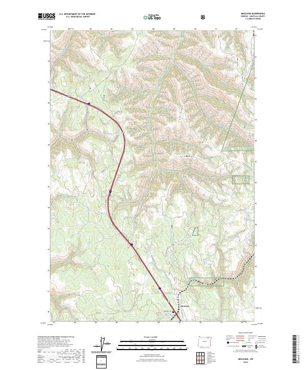 Meacham, OR — USGS 7.5-minute topo (2024)