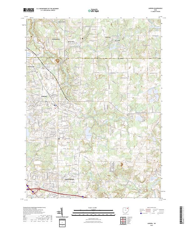 Aurora, OH — USGS 7.5-minute topo (2023)