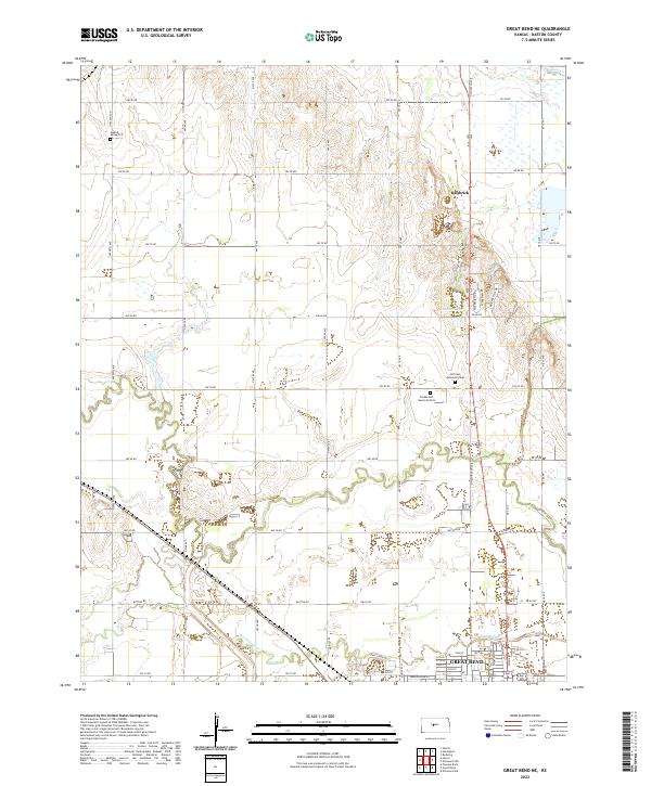 Great Bend NE, KS — USGS 7.5-minute topo (2022)