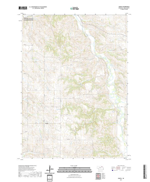 Sparta, NE — USGS 7.5-minute topo (2021)
