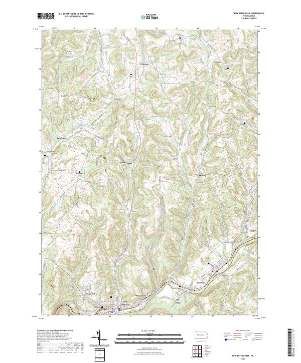 New Bethlehem, PA — USGS 7.5-minute topo (2023)