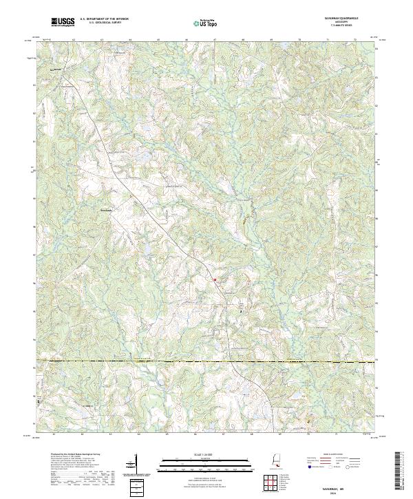 Savannah, MS — USGS 7.5-minute topo (2024)