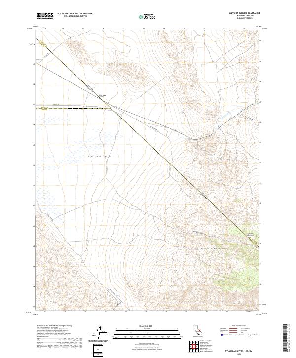 Sylvania Canyon, CA-NV — USGS 7.5-minute topo (2021)