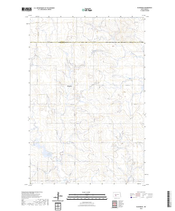 Bluegrass, ND — USGS 7.5-minute topo (2024)