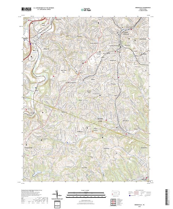 Bridgeville, PA — USGS 7.5-minute topo (2023)