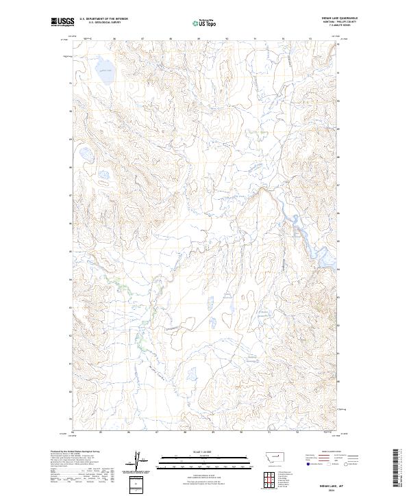 Indian Lake, MT — USGS 7.5-minute topo (2024)
