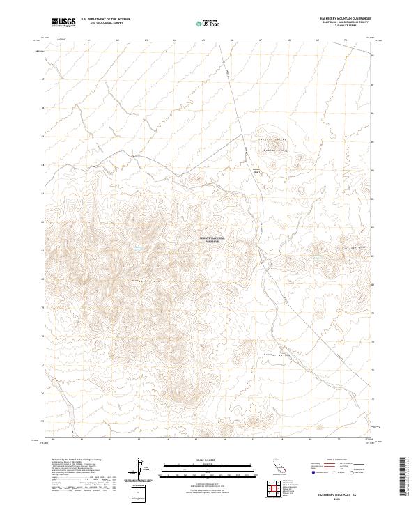 Hackberry Mountain, CA — USGS 7.5-minute topo (2021)