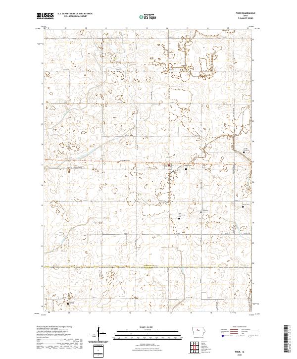 Thor, IA — USGS 7.5-minute topo (2022)