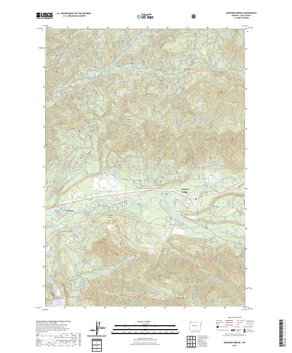 McKenzie Bridge, OR — USGS 7.5-minute topo (2023)