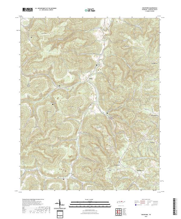 Crawford, TN — USGS 7.5-minute topo (2022)