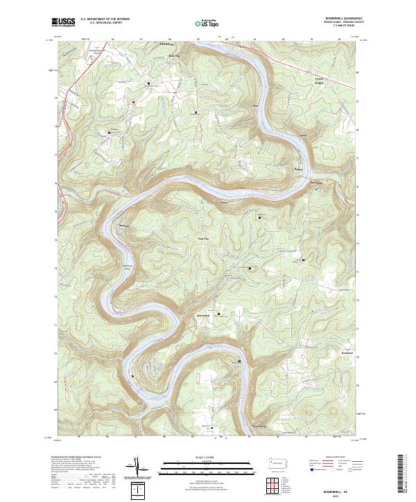 Kennerdell, PA — USGS 7.5-minute topo (2023)