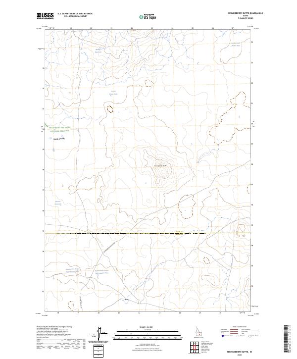 Serviceberry Butte, ID — USGS 7.5-minute topo (2023)
