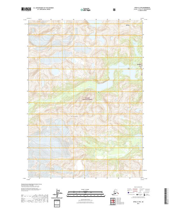 Sitka A-3 SW, AK — USGS 7.5-minute topo (2021)