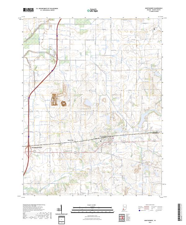 Montgomery, IN — USGS 7.5-minute topo (2022)