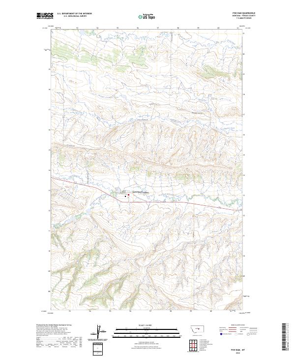 Fish Dam, MT — USGS 7.5-minute topo (2024)