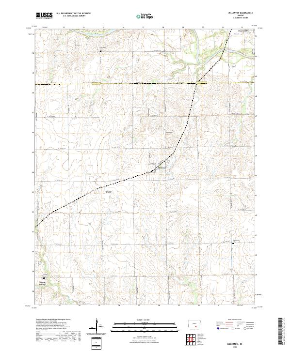 Millerton, KS — USGS 7.5-minute topo (2022)