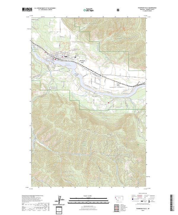 Thompson Falls, MT — USGS 7.5-minute topo (2024)