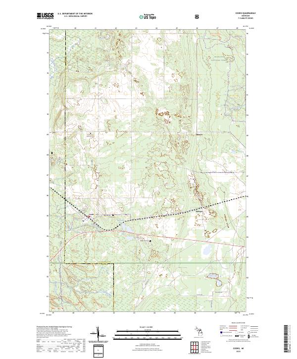 Cooks, MI — USGS 7.5-minute topo (2023)