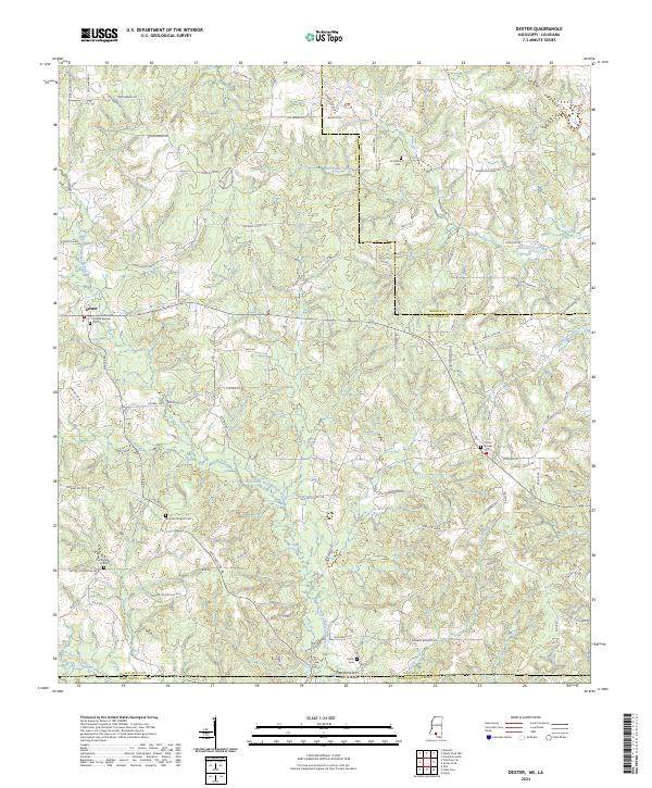 Dexter, MS-LA — USGS 7.5-minute topo (2024)