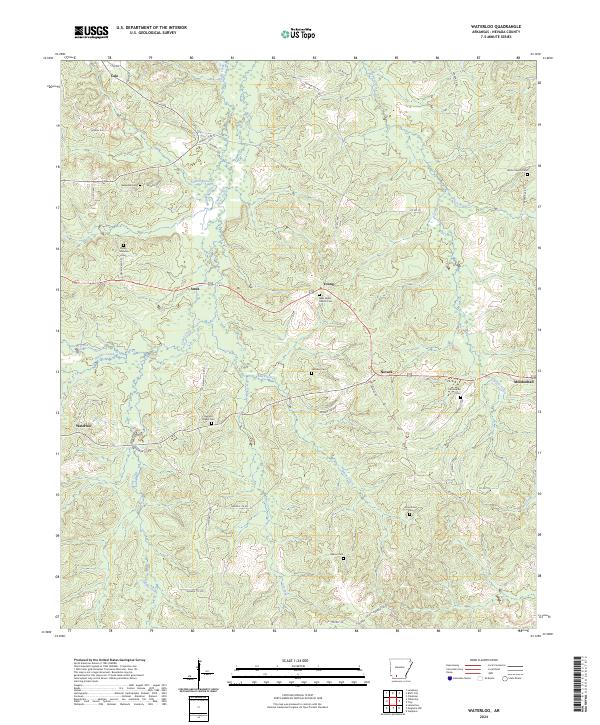 Waterloo, AR — USGS 7.5-minute topo (2024)