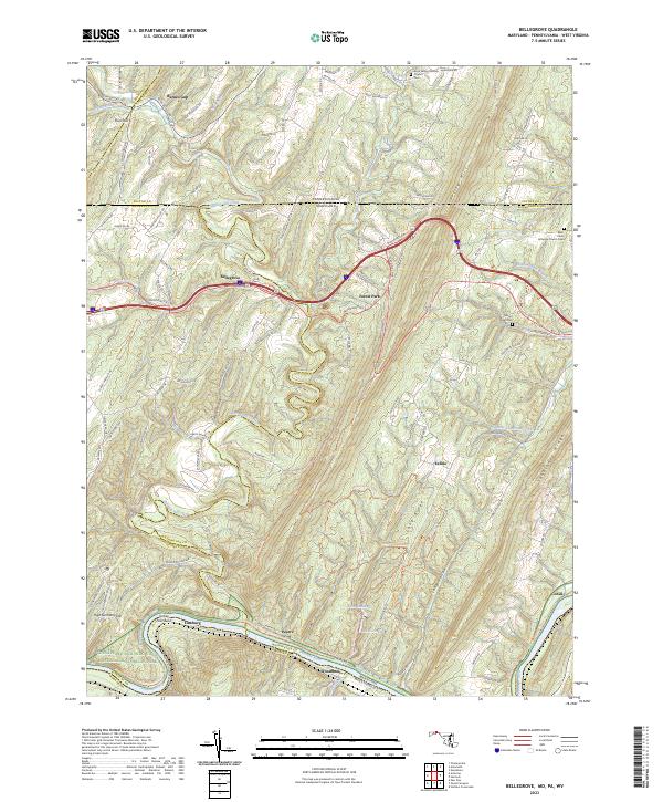 Bellegrove, MD-PA-WV — USGS 7.5-minute topo (2023)