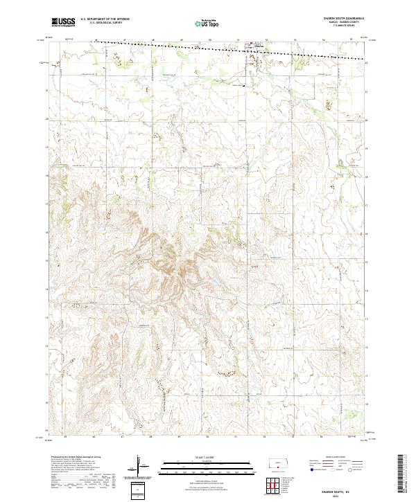 Sharon South, KS — USGS 7.5-minute topo (2022)