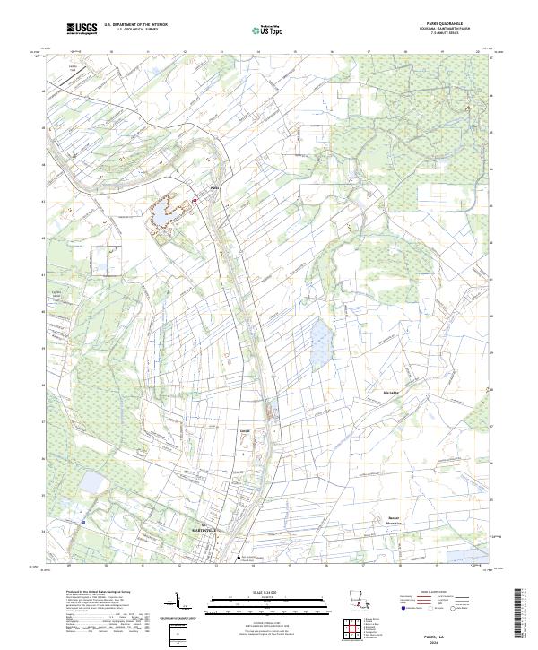 Parks, LA — USGS 7.5-minute topo (2024)