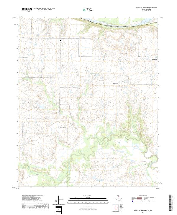 Riverland Cemetery, TX-OK — USGS 7.5-minute topo (2022)