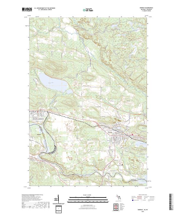 Norway, MI-WI — USGS 7.5-minute topo (2023)