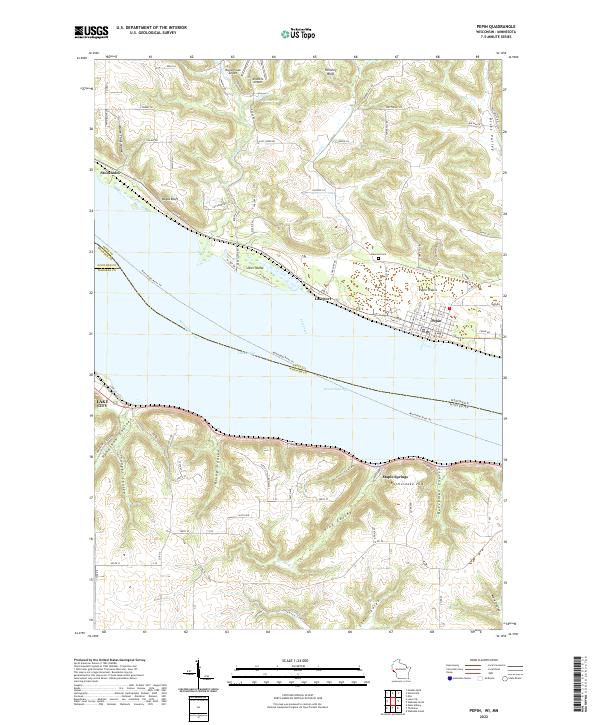 Pepin, WI-MN — USGS 7.5-minute topo (2022)
