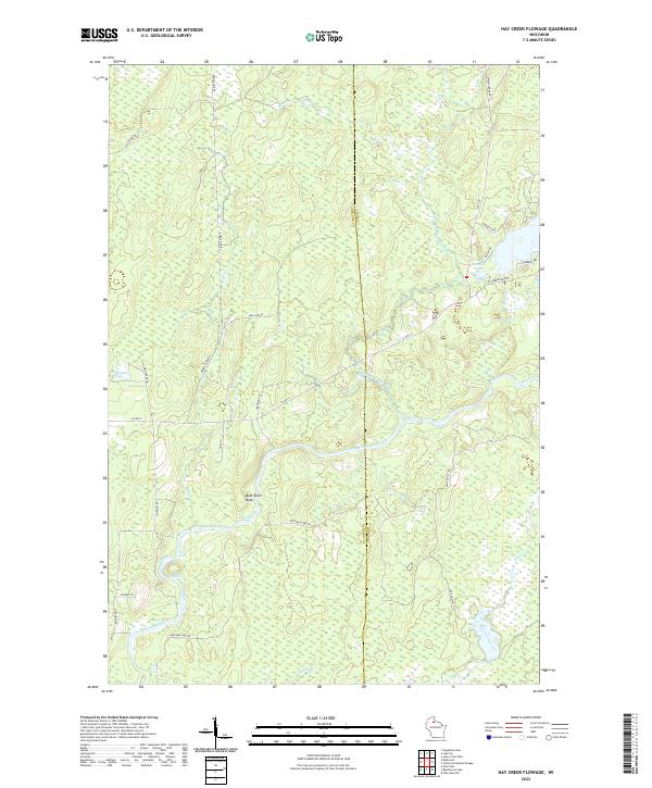 Hay Creek Flowage, WI — USGS 7.5-minute topo (2022)