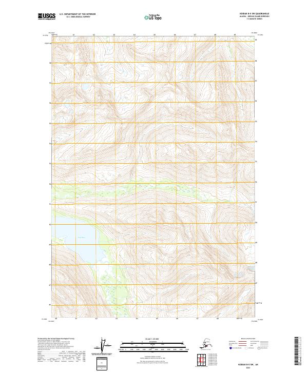 Kodiak B-5 SW, AK — USGS 7.5-minute topo (2021)