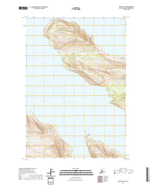 Kodiak D-4 NW, AK — USGS 7.5-minute topo (2021)