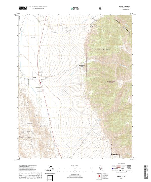 Benton, CA-NV — USGS 7.5-minute topo (2021)