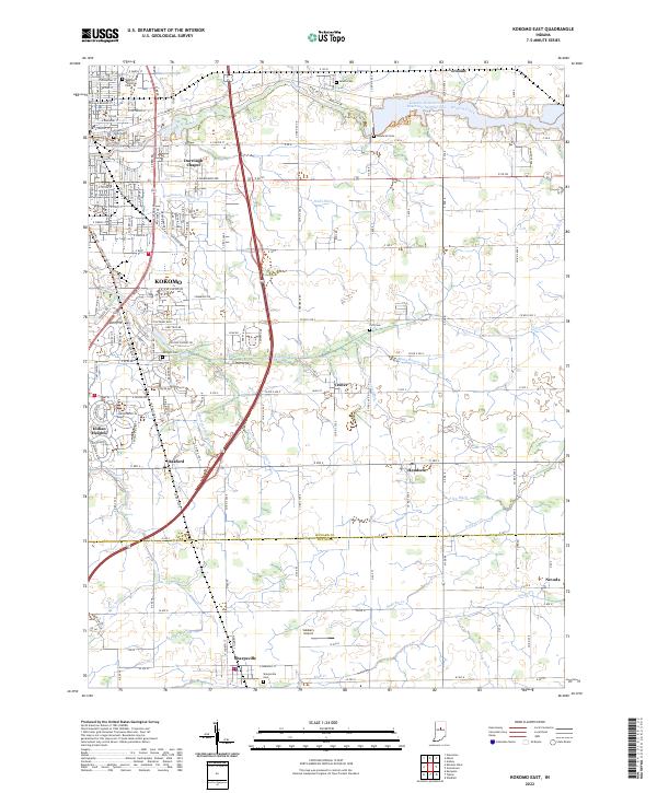 Kokomo East, IN — USGS 7.5-minute topo (2022)
