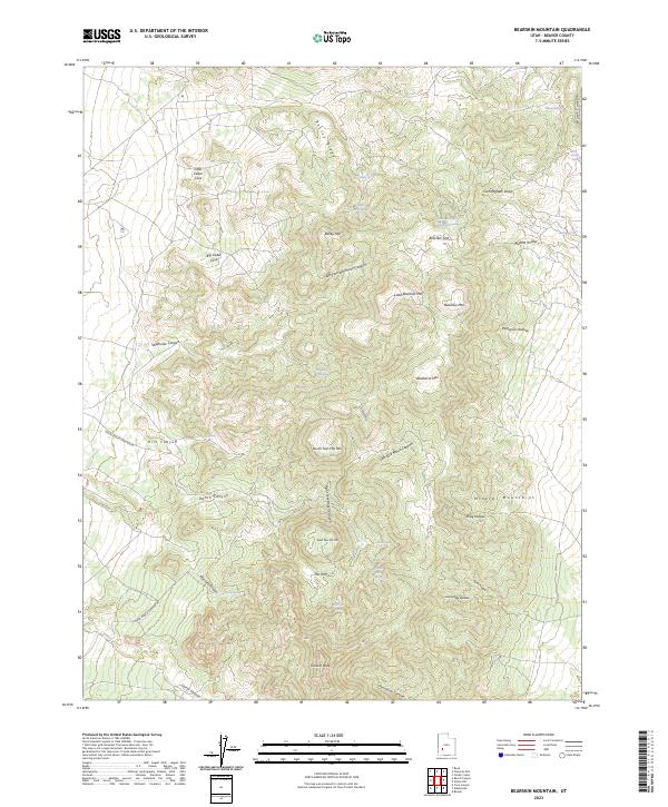 Bearskin Mountain, UT — USGS 7.5-minute topo (2023)
