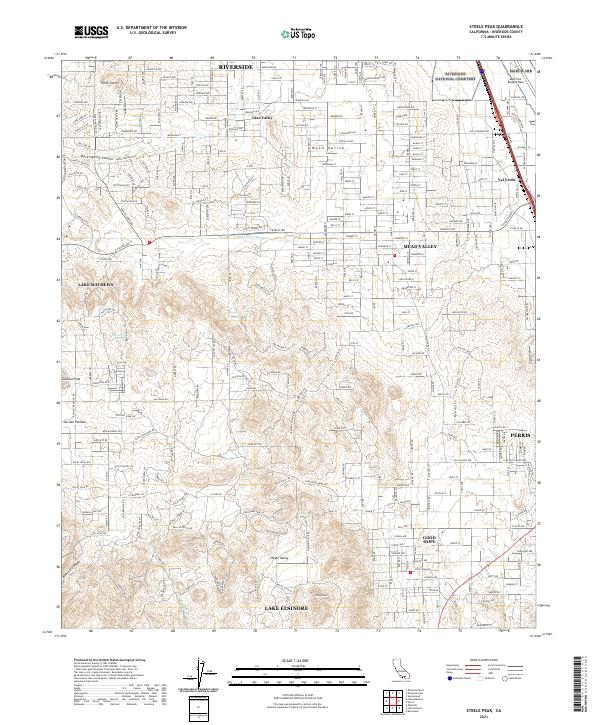 Steele Peak, CA — USGS 7.5-minute topo (2021)